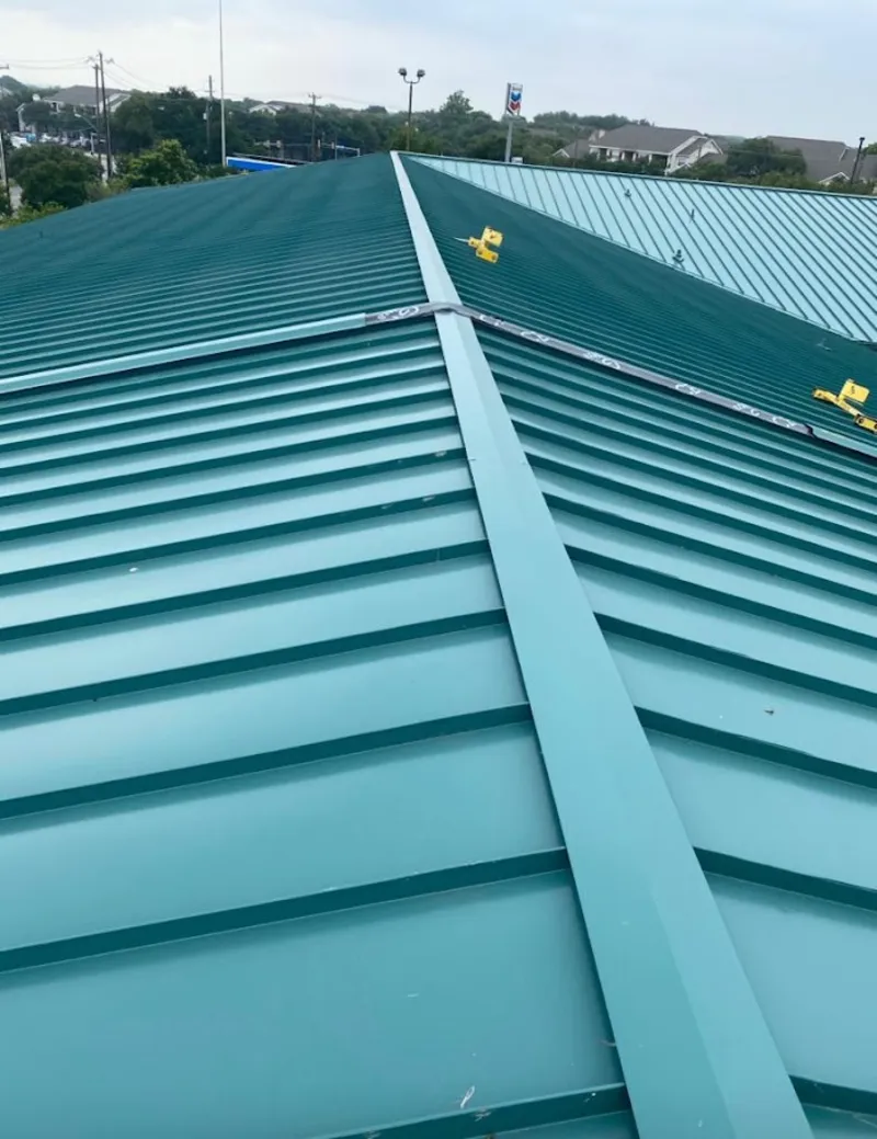 Green commercial metal roof ridge and valley for Metal Roof Repair in Eustis